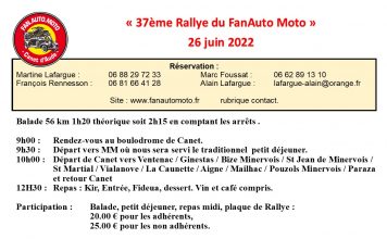 26 juin 2022 : 37ème Rallye du Fan Auto Moto