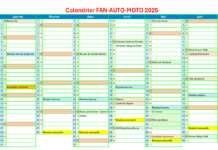 Calendrier Fan-Auto-Moto 2025